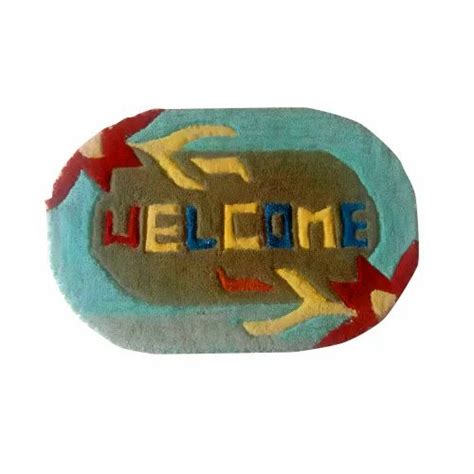 Weave Multicolor Welcome Woolen Door Mat Shape Rectangle Size 10 Mm