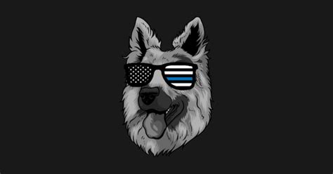 K9 German Shepherd Thin Blue Line Cop US Flag - K9 - Sticker | TeePublic