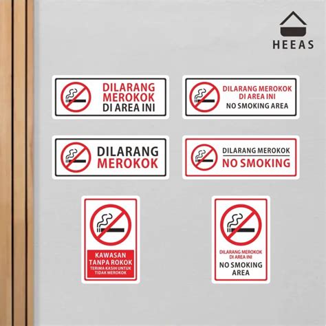 Stiker Tulisan Dilarang Merokok Sticker No Smoking Area Kawasan