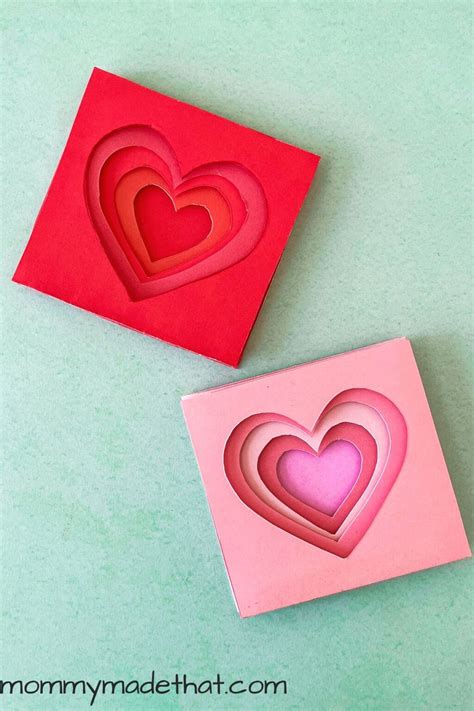 Cute 3d Paper Heart Craft Free Template Included