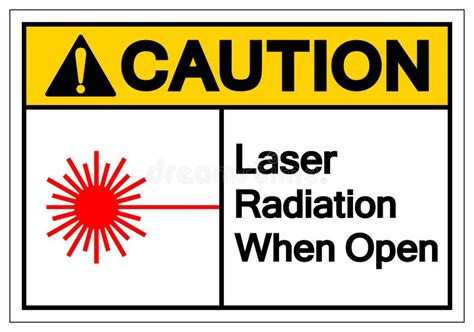 Rayonnement De Laser De Pr Caution Quand Signe Ouvert De Symbole