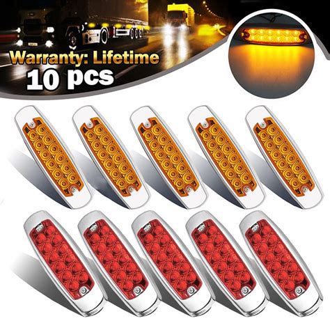 Benafini Red And Amber Side Marker Light Clearance 12 Led Truck Trailer 12v