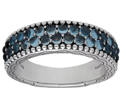 Elyse Ryan Sterling Silver Blue Topaz Band Ring QVC