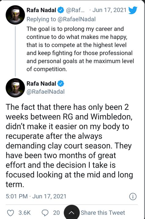 Never An Easy Decision Rafael Nadal Pulls Out Of Wimbledon Tokyo