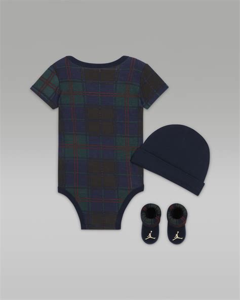 Ensemble body bonnet et chaussons Jordan Plaid pour bébé Nike BE