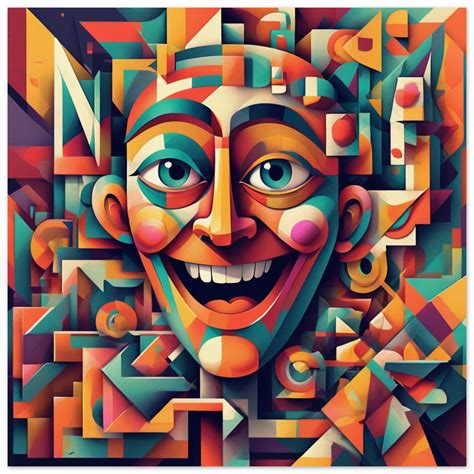 Museum Quality Matte Paper Poster 20 X 20 Abstract Face Smiling