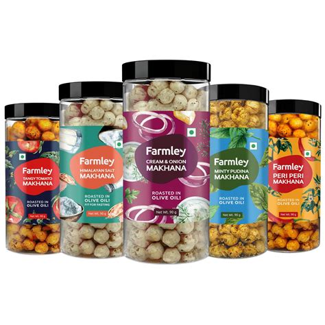 Buy Farmley Roasted And Flavoured Y Makhana Snacks Minty Pudina Peri