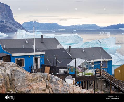 Small Town Of Uummannaq And Glaciated Nuussuaq Peninsula In The