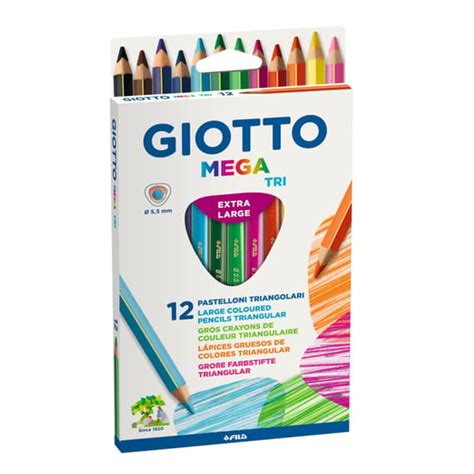 Giotto Mega Tri Pack Of 12 Colouring Pencils Ypo