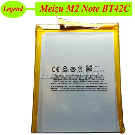 Bater A Original BT42C Meizu M2 NOTE Acumulador De Bater A AKKU 3050mAh