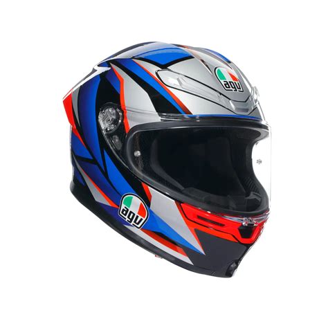 Casco Integrale AGV K6 S E2206 MPLK SLASHCUT In Fibra Nero Blu Rosso