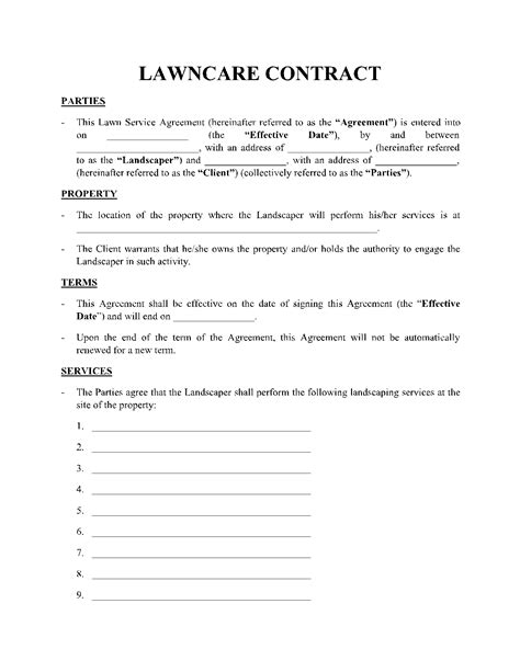 Lawncare Contract 1