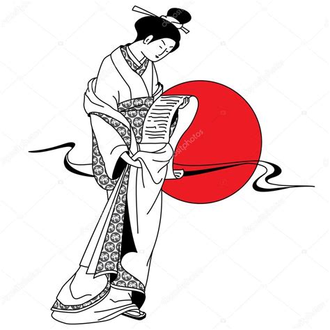 Vector Of Traditional Japanese Geisha — Stock Vector © Jmcreation 12057123