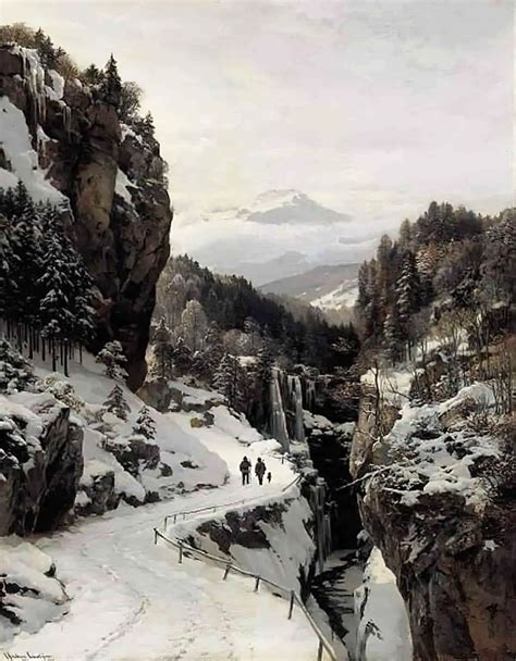 Anders Andersen Lundby A Winter Day In The Bavarian Alps German 1886