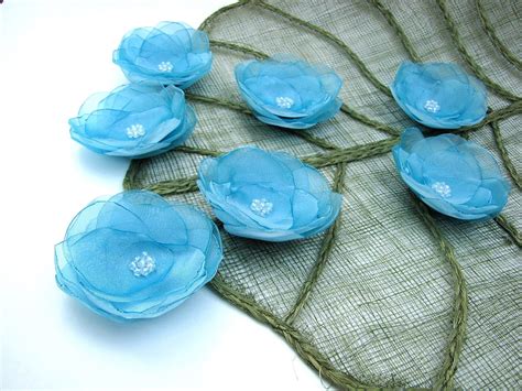 Water Lilies Handmade Organza Sew On Flower Appliques Fabric Etsy