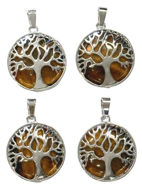 Pendentif M Tal Arbre De Vie Oeil De Tigre A Mm X Pendentifs