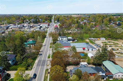Aerial Of Norwich Ontario Canada On A Spring Day Stock Photo Image