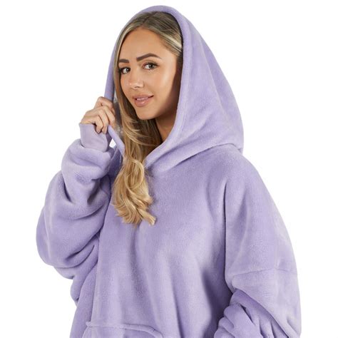 Sienna Lilac Plush Sherpa Oversized Hoodie Blanket Wilko