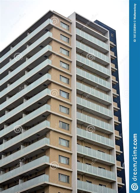 Japanese Modern Apartment Facade In Osaka Japan Stock Photo Image Of