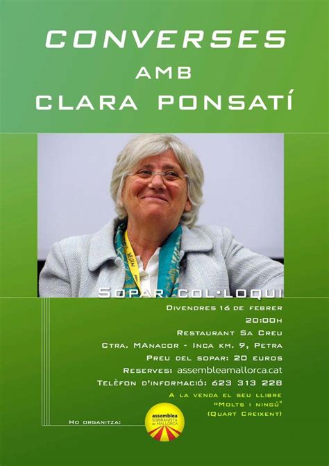 L ASM organitza un acte amb paricipació de Clara Ponsatí