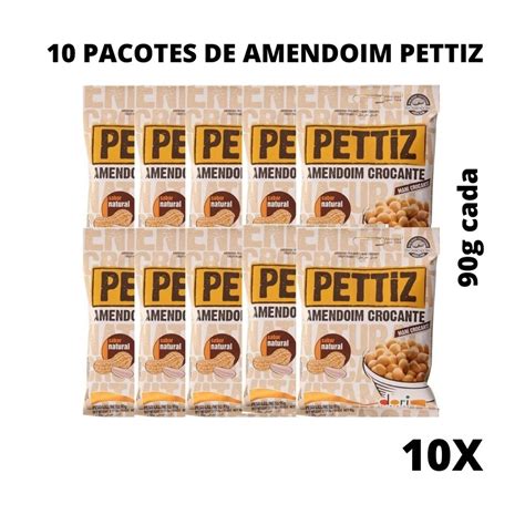 10 Pacotes Amendoim Pettiz Natural Crocante Dori 90g Shopee Brasil