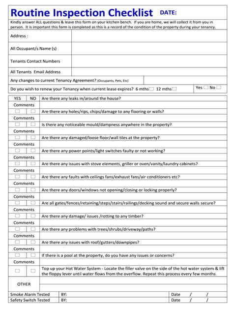 Routine Inspection Checklist Form Fill Out And Sign Printable Pdf