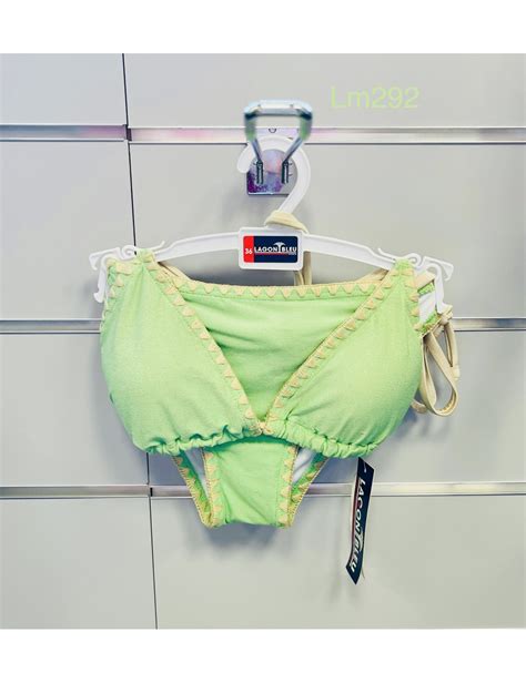 Lm Bikini Lagon Bleu L A Lurex Vert Anis