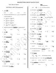 Bsg Mat Test And Solution Pdf Brainstorm Group Mat Test Time