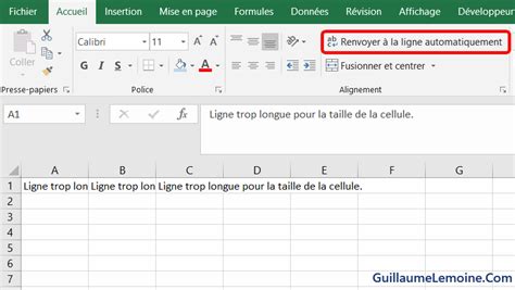 Retour à la Ligne Dans le Texte d une Cellule Excel