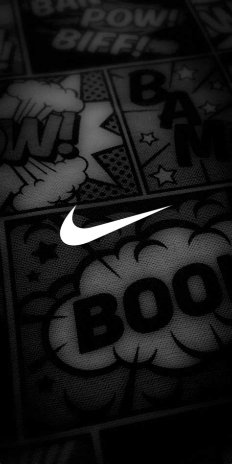 The Nike Logo Is Shown In This Black And White Photo With Comic