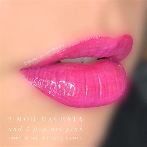 2 Layers Of Mod Magenta LipSense And 1 Layer Of Pop Art Pink LipSense