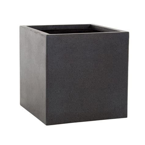 Magma Square Pot Black Cm Outdoor Plant Pots Tates