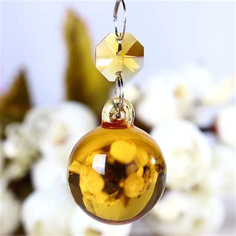 15pcs 60mm H Yellow Crystal Ball Pendants Window Suncatcher Prisms