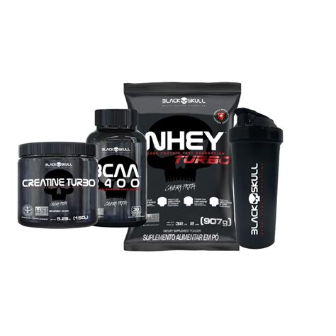 Kit Whey 900g Turbo Creatina 150g Turbo BCAA 2400 30 Tabs