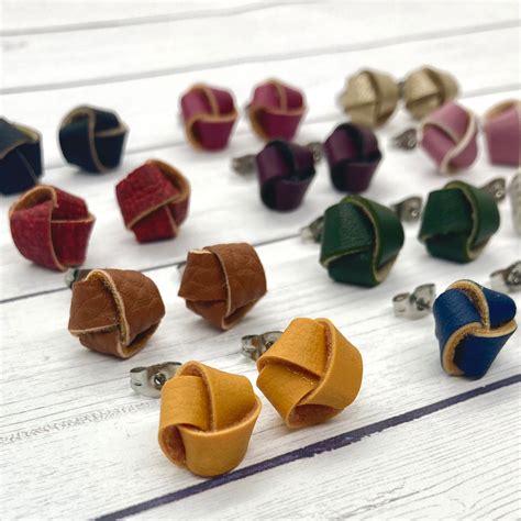 Diy Earrings Studs Diy Leather Earrings Leather Jewelry Diy Knot