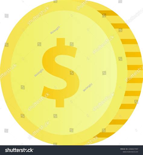 Gradient Icon Realistic Coin Clip Art เวกเตอรสตอก ปลอดคาลขสทธ