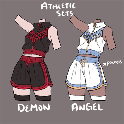 Angel And Demon Athletic Set Design In Clothing Design Sketches