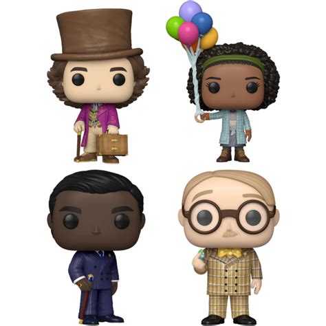 Wonka (2023) - Noodle, Slugworth, Prodnose & Willy Wonka Pop! Vinyl Bundle (Set of 4) by Funko ...