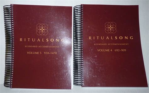 RITUAL SONG Hymnal Keyboard Accompaniment 5 Volumes Roman Catholic