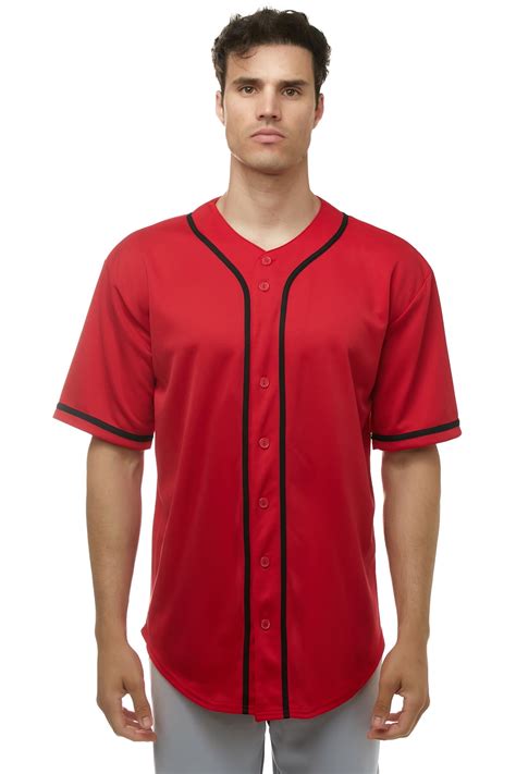 Jc Distro Mens Baseball Jersey Button Down Shirts Short Sleeve Sports