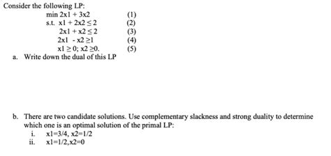 Solved Consider The Following Lp Min 2x1 3x2 S T Xl