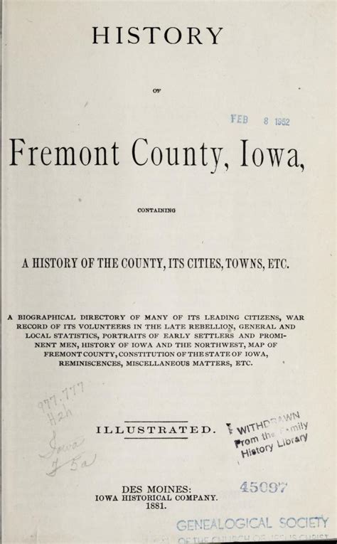 Fremont County Archives – Iowa Genealogy