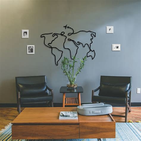 Metal World Map Wall Art World Map Metal World Map T Etsy