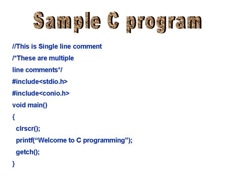 Language Tutorial Sample C Program