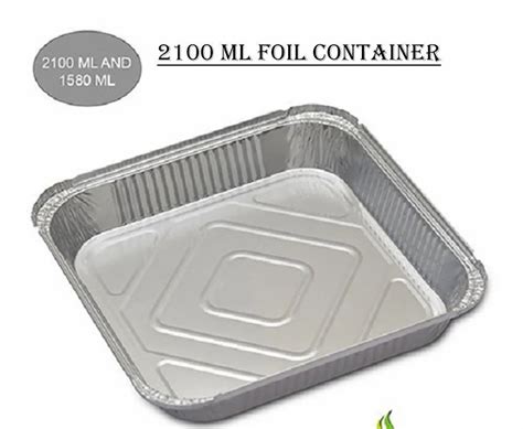 Silver Square Aluminum Foil Container Ml For Event And Party