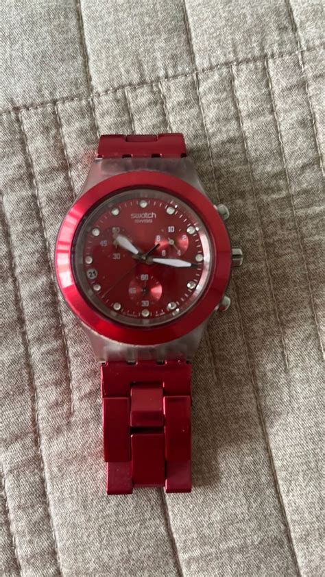 Relógio Swatch Vermelho Relógio Feminino Swatch Usado 82657672 enjoei