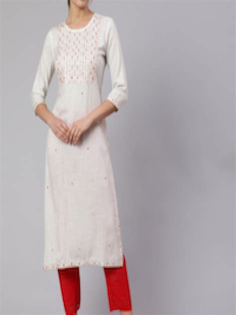 Buy KALINI Round Neck Embroidered Kurta Kurtas For Women 23371438