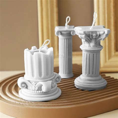 Retro European Style Roman Column Candle Silicone Mold Handmade Soap