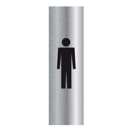 Signalisation plaque de porte aluminium brossé Toilette hommes