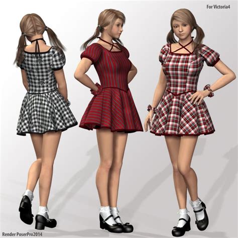 V4cn Dress For V4a4 Clothing For Poser And Daz Studio